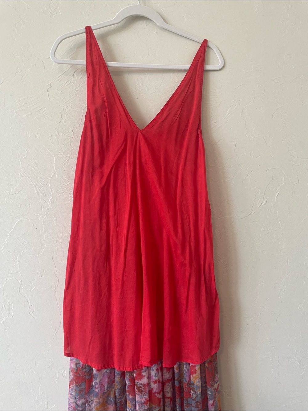 Free People Red Julianna Chiffon Maxi Dress Bohemian Summer Deep V Pockets Flowy - Picture 13 of 16